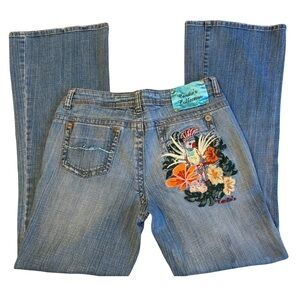 Candie's Vintage Y2K Embroidered Denim Wide Leg Jeans Size 11